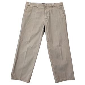 Gap Khakis Gray Shadow Tailored Pants Straight Fit Classic Chino Zip Men Size 36